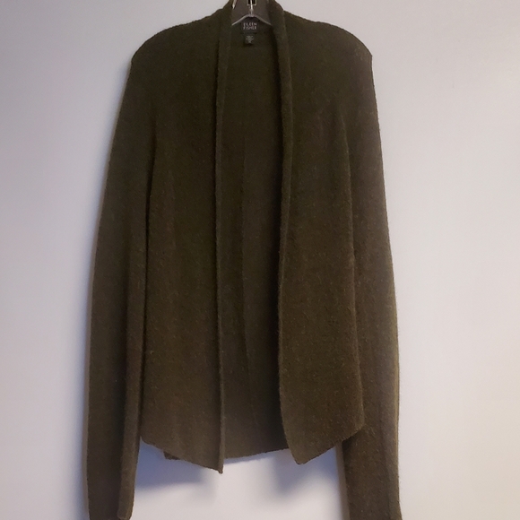 Eileen Fisher Olive Green  Merino Wool Alpaca Plush Melange Cardigan Sweater XS - Picture 4 of 10